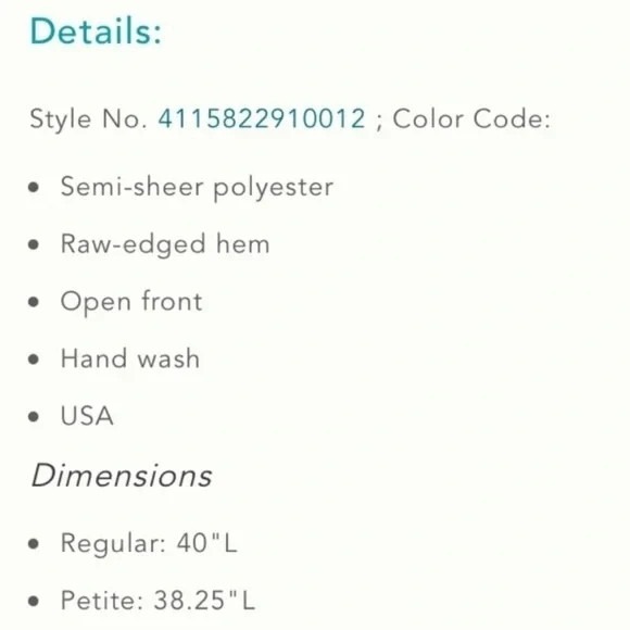 ANTHROPOLOGIE Kimono Sunlit Light Cover Up Scarf Dress Caftan Subtle Luxury OS - Picture 12 of 12